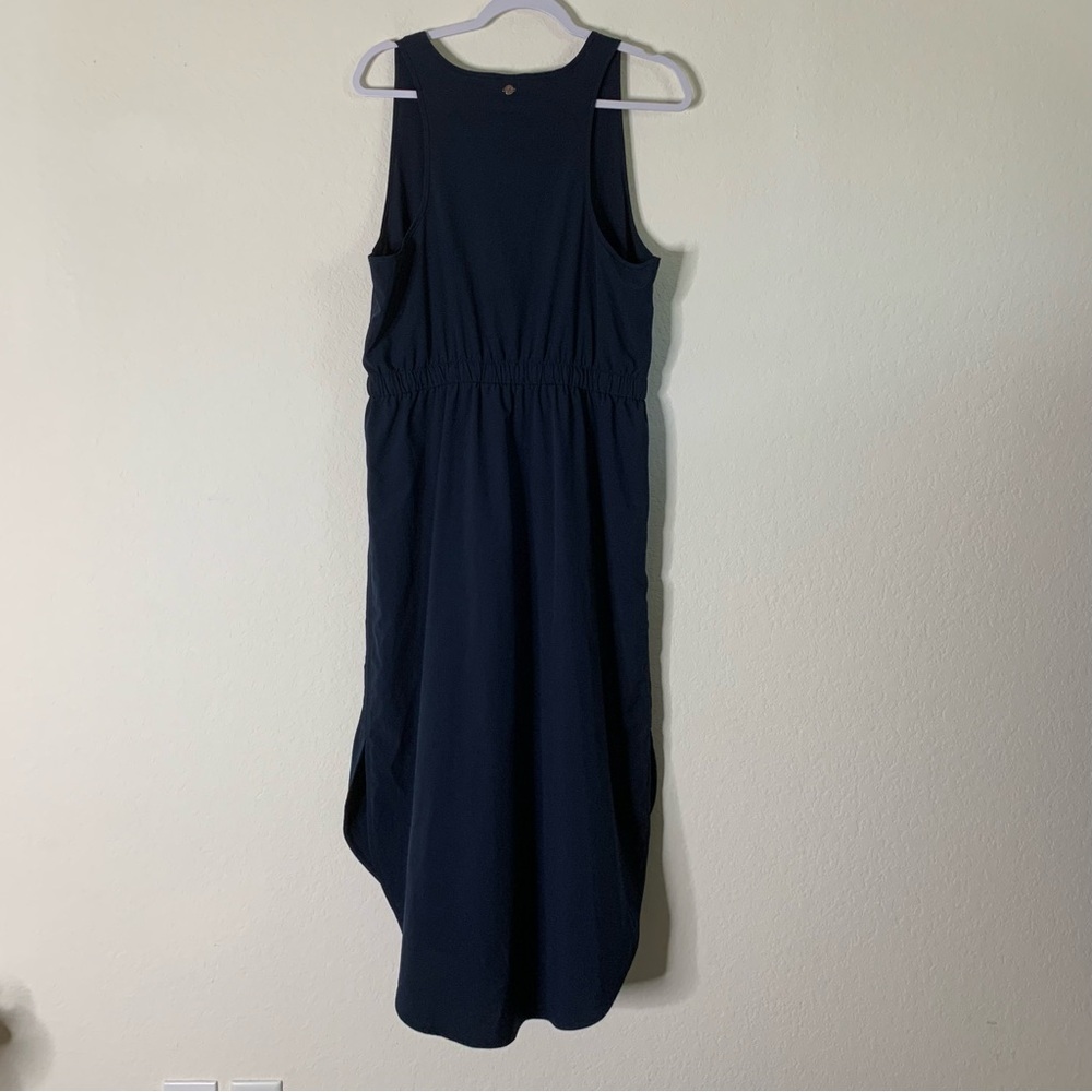 CALIA Womens navy blue sleeveless racerback tie waist midi dress L - Picture 7 of 10